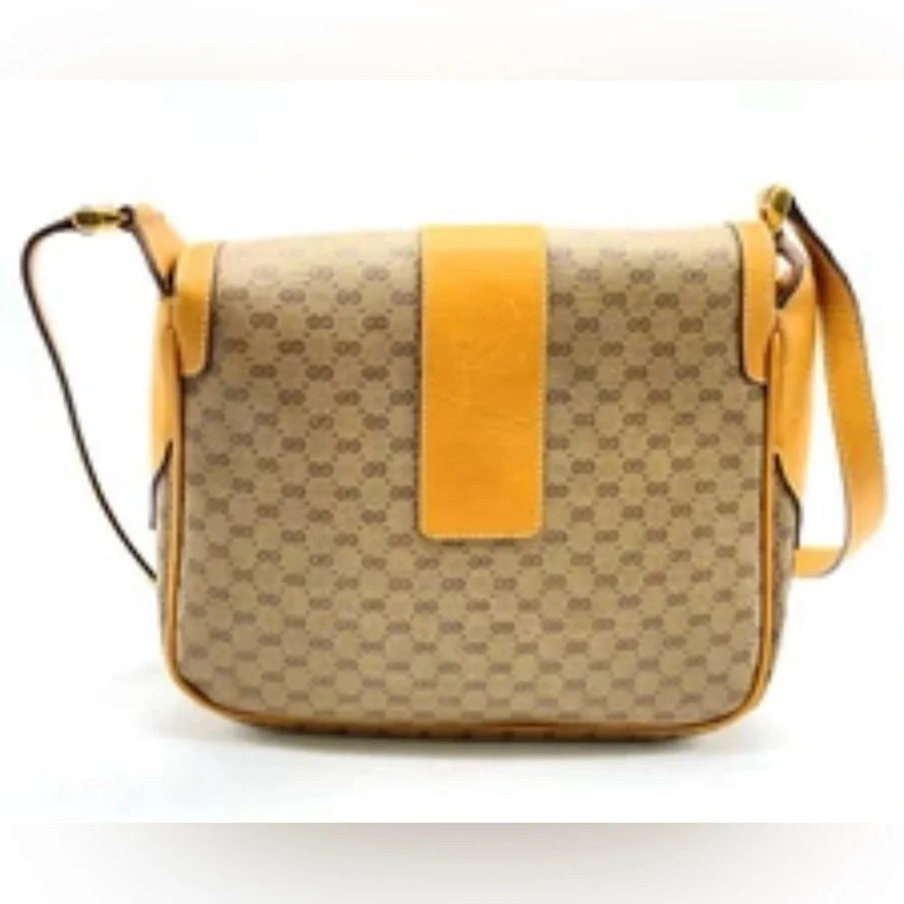 Auth Gucci Micro GG PVC Leather Beige / Brown Shoulder Bag - Picture 3 of 16